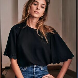 Sezane Blouse Leopoldine in color “noir”, size 34